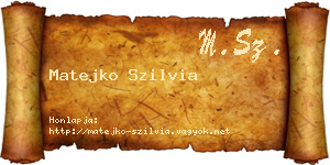 Matejko Szilvia névjegykártya