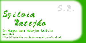 szilvia matejko business card